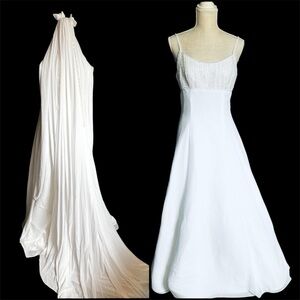 Mary’s  White Beaded wedding gown with Head dress